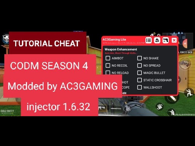 TUTORIAL CHEAT CODM SEASON 4 Modded by AC3GAMING injector 1.6.32