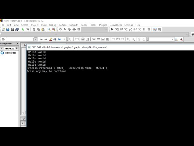 How to print a line in Code::Block. :)