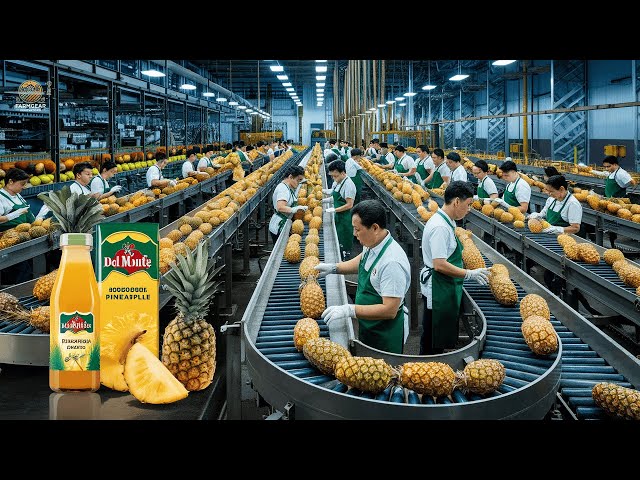 How to Make Pineapple Juice at Del Monte Factory - Processing Factory | Farming Documentary