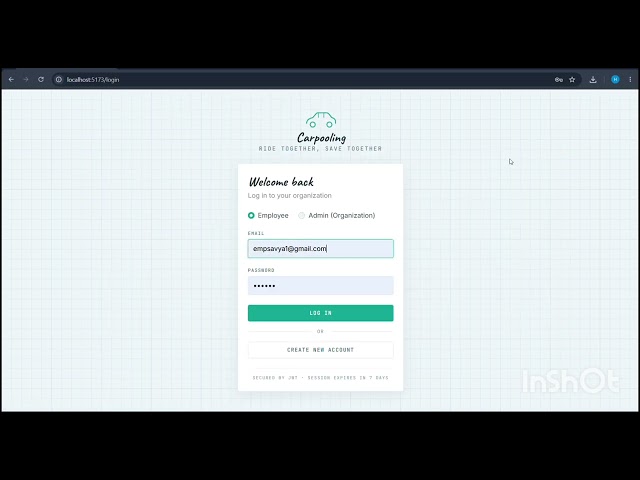 Carpooling System – Hackathon Project Demo