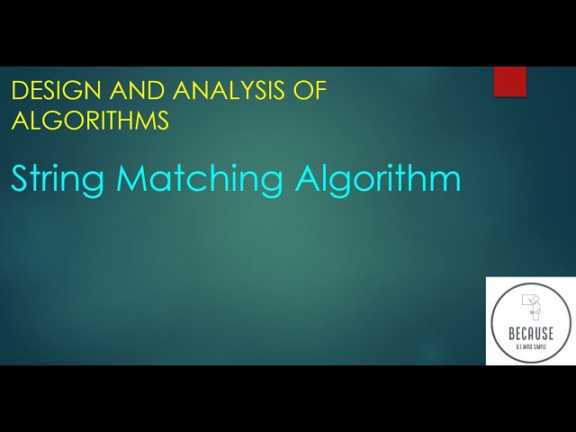2.1.1.String Matching Algorithm - Brute Force in Tamil