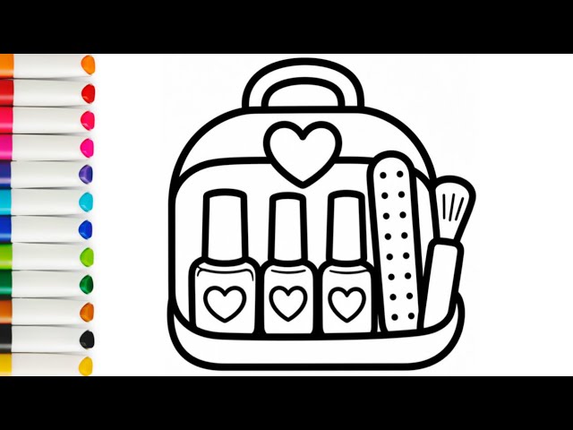 How To Draw A Beautiful Makeup Kit For Kids | Makeup kit Drawing Easy | Drawing For Toddlers | 