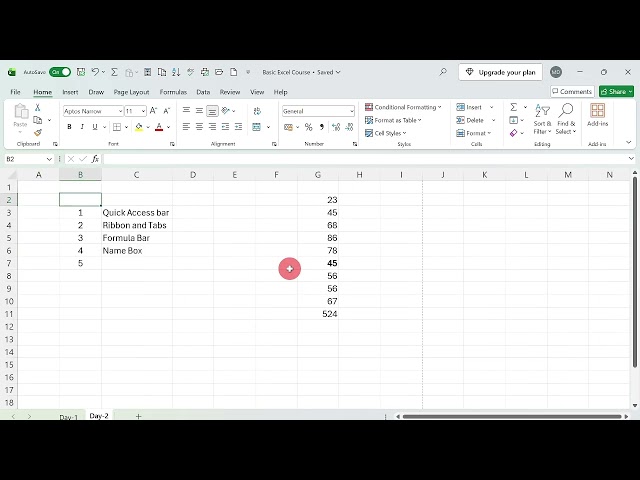Basic Excel Course Day-2