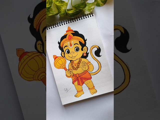 🌸🎨💕How to Draw and Color Bal Hanuman | Easy Step-by-Step Hanuman Drawing for Beginners | #youtube