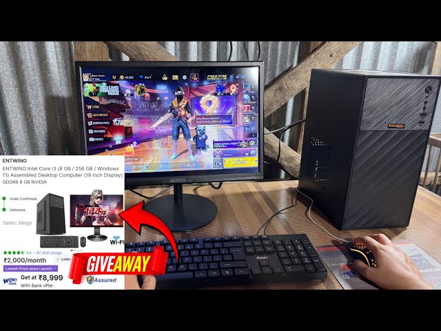 Under 10k chipset budget gaming PC free fire | Core i3 8gb entwino rionix DZAB PC flipkart 