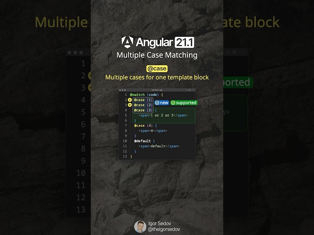 New in Angular 21.1: Multiple Case Matching in Templates #angular #angular21
