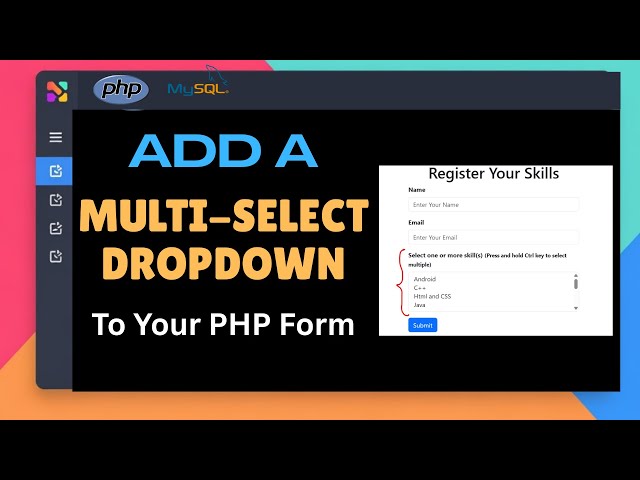 How to Use Multi-Select Dropdown in PHP Form with MySQL | PHP Tutorial for Beginners