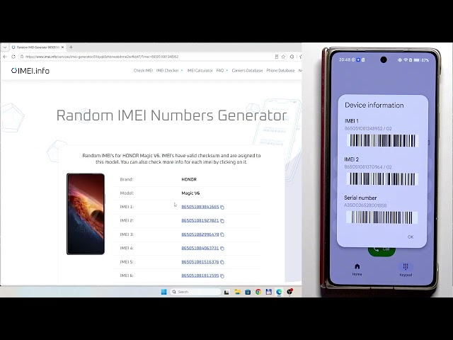 HONOR Magic V6 - How to Generate Random IMEI
