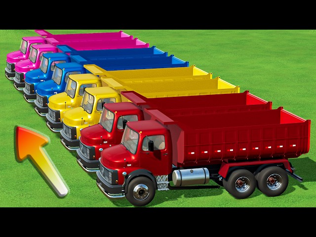 TRUCK OF COLORS! DUMP TRUCKS TRANSPORTING 50 TON Sunflower Delivery – HEAVY WORKS FS22