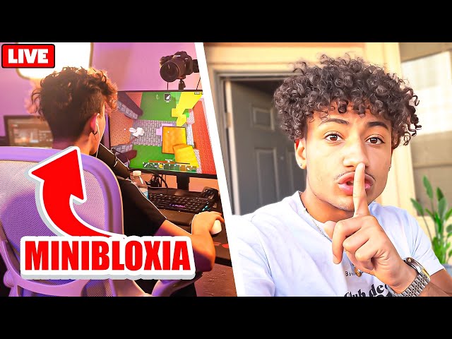 I SNUCK Into Minibloxia's House While He Was STREAMING.. (Roblox Bedwars)