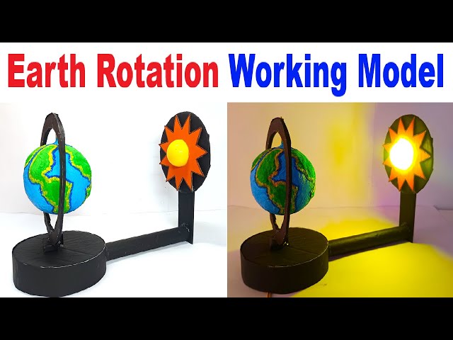 earth rotation working model for science exhibition - diy - craftpiller - science project
