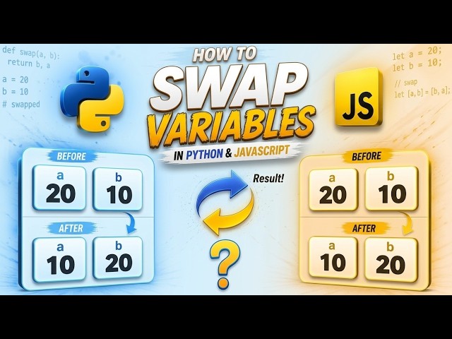 3 way to swap the variables in Python & JavaScript