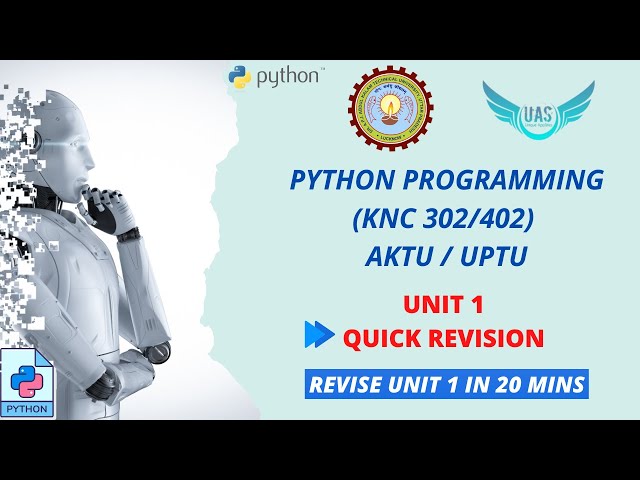 Python Programming Unit 1 Quick Revision | KNC 302/402 | AKTU | Unique AppSites