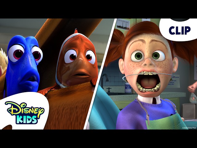Nemo Escapes Darla At The Dentist 🐟🫧🦷 | Pixar's Finding Nemo | @disneykids