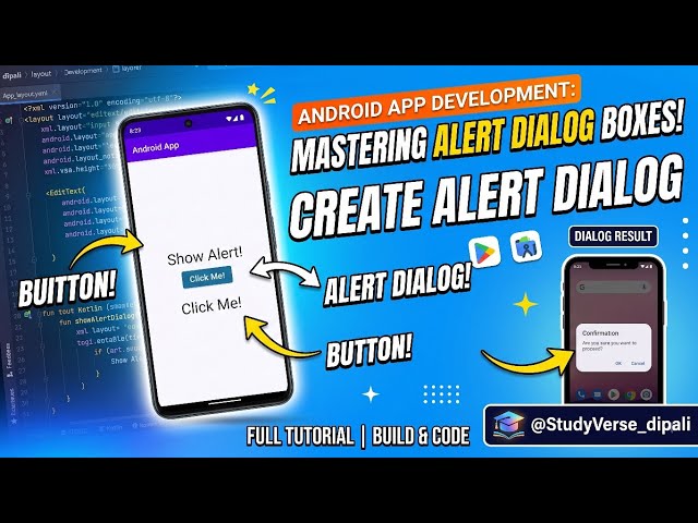 How to Create an Alert Dialog Box on Button Click | Android Studio Tutorial