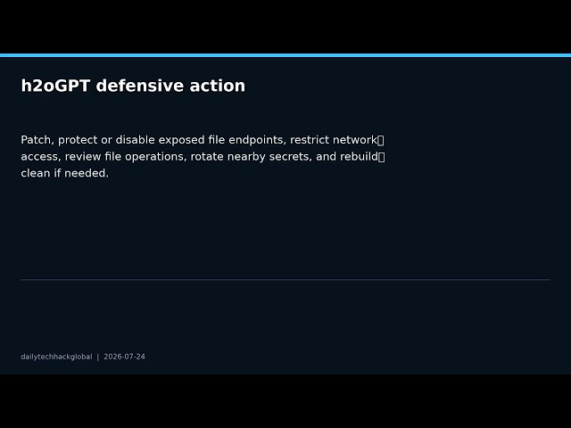 CVE-2026-65700 h2oGPT File API: Critical AI Tooling Patch Briefing