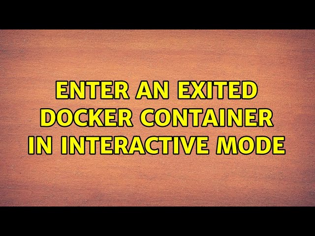 Enter an exited docker container in interactive mode