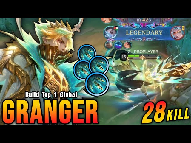 28 Kills!! Legendary Granger Real Monster Gold Lane!! - Build Top 1 Global Granger ~ MLBB