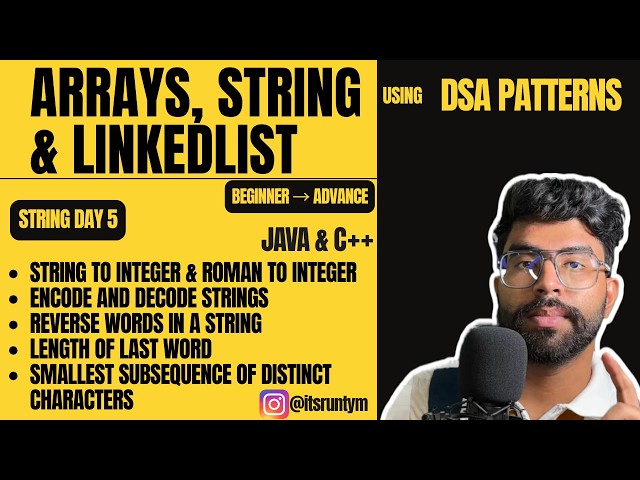 L11. Strings - String Conversions & Word Problems || JAVA C++|| Master DSA - Beginner to Advance