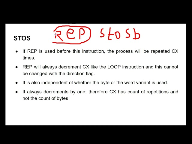 String Instructions in Assembly Language 8086 Microprocessor