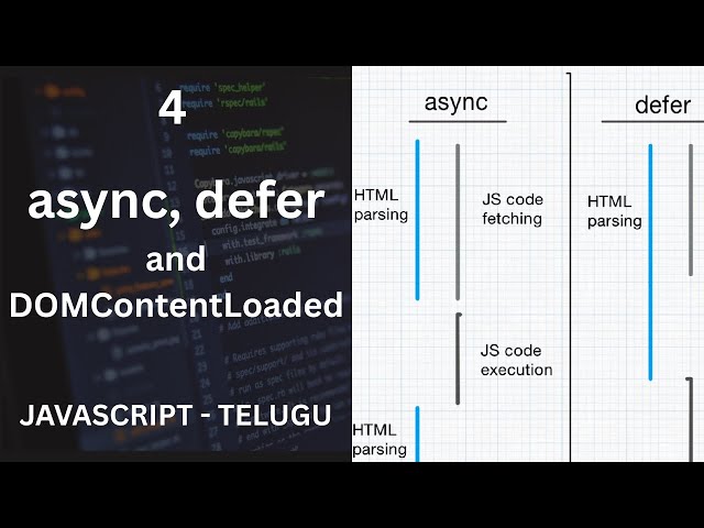 async vs defer | DOMContentLoaded in JavaScript - Telugu