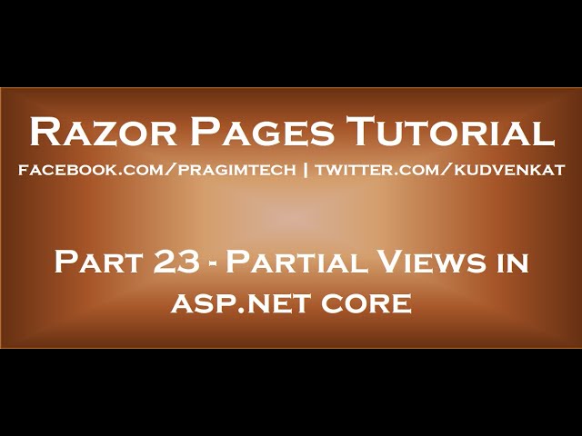 Partial views in asp net core