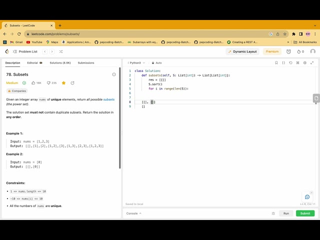 78. Subsets Leetcode || Python Easy Solution with Explaination.