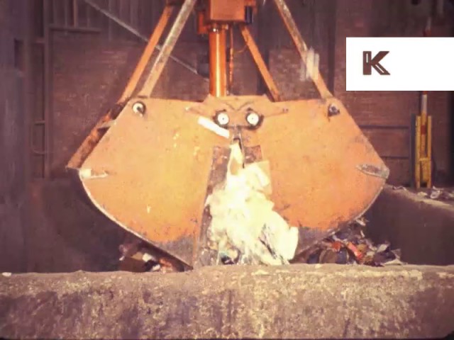 1970s UK Waste Processing, Factory, Rubbish