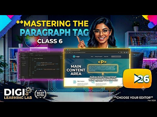 HTML Paragraph Tag Tutorial | Class 6 HTML Full Course for Beginners