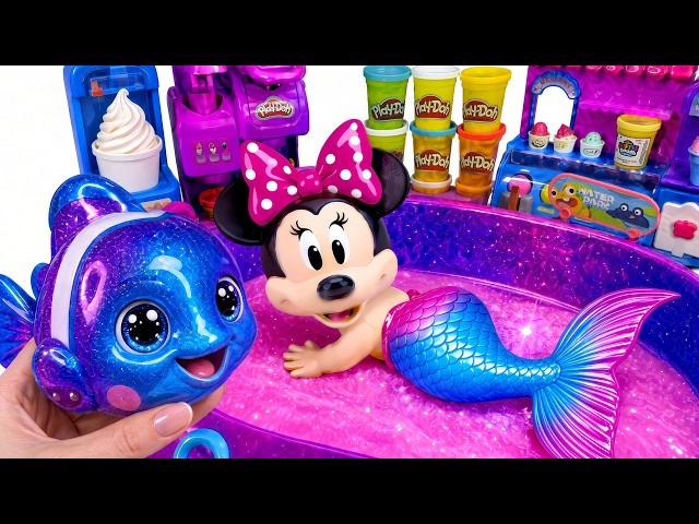 Minnie Mouse 2026🎀 Set Unboxing Mermaid Water Park & Galaxy Fish Play-Doh Disney ASMR