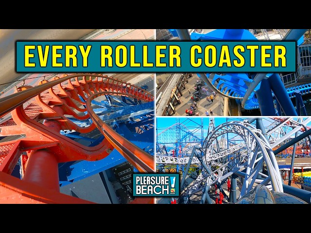 ALL Roller Coasters at Blackpool Pleasure Beach | Front Seat POVs 4K