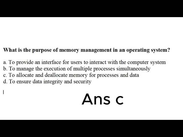 Memory Management Exit Exam