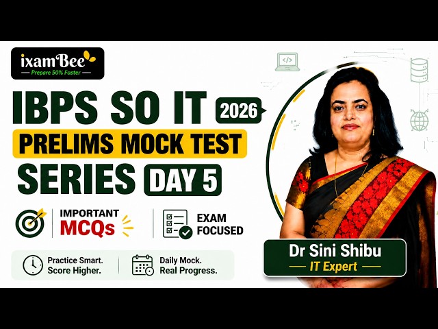 IBPS SO IT Prelims Mock Test Series Day 5 🔥 | Important MCQs & Exam-Level Practice