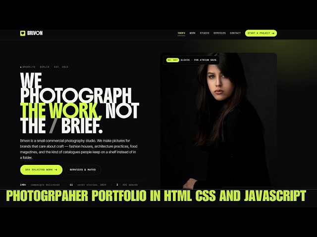 How to create a Photographer Portfolio website in HTML CSS and Javascript | Source code