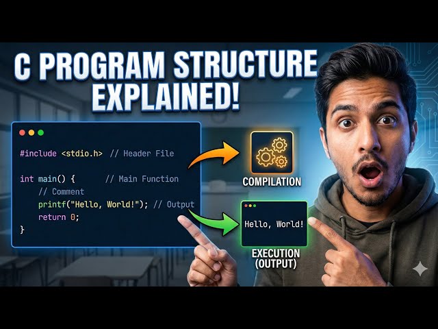 1.6 Structure of a C Program | Header Files, main() & Comments Explained