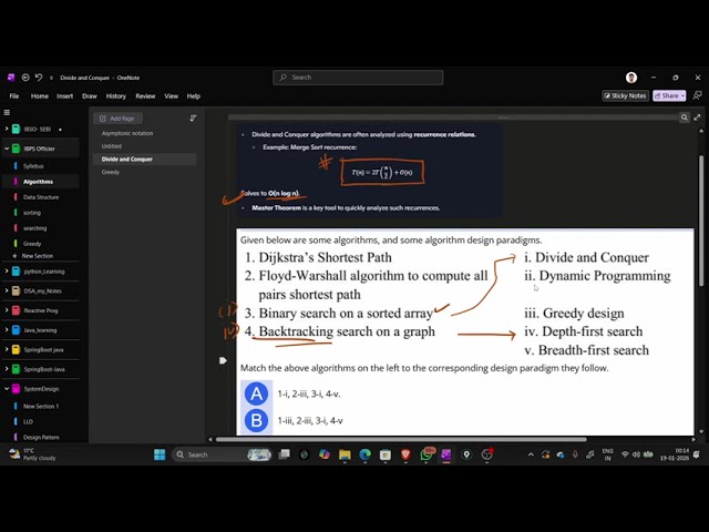 Algorithms - Greedy & Divide and Conquer Questions SEBI Grade A IT Phase 2