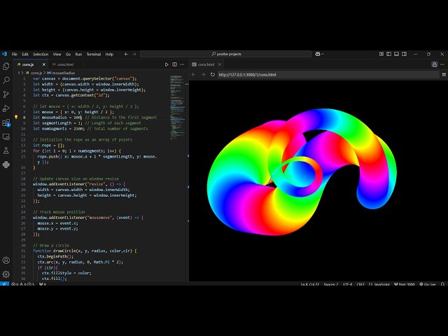 Mesmerizing Rope Animation with FABRIK Algorithm | HTML5 Canvas & JavaScript
