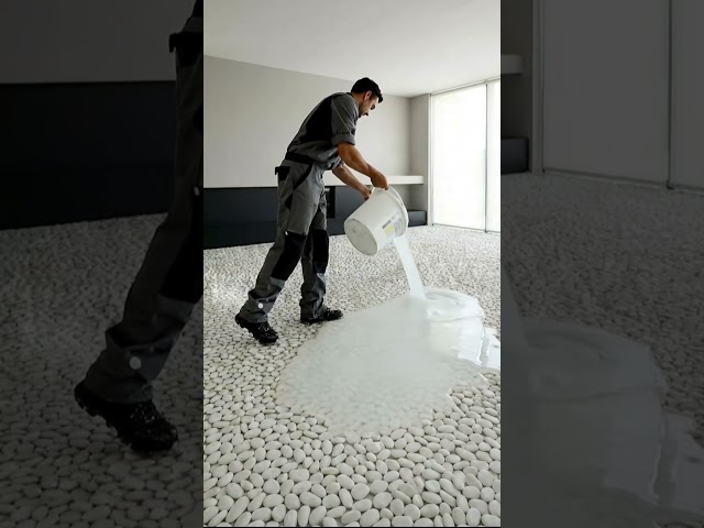 Creating A Breathtaking Epoxy Floor With Rare River Stones! #epoxyfloors #renovation #interiordesign