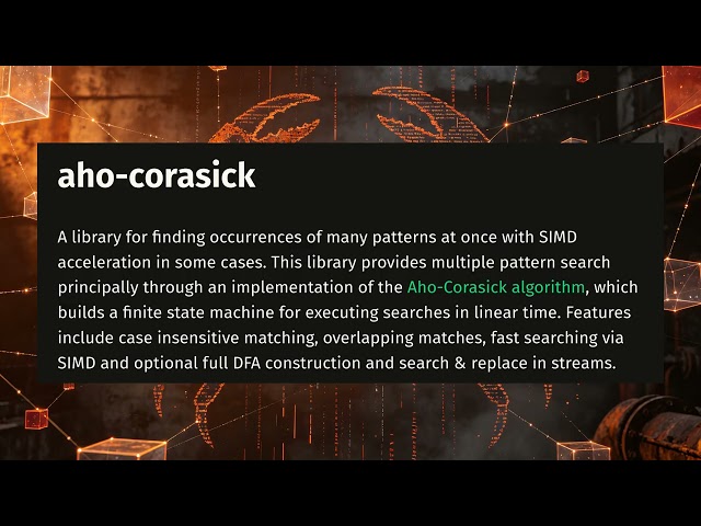 aho-corasick 快速搜索子字符串 | 疯狂的Rust库