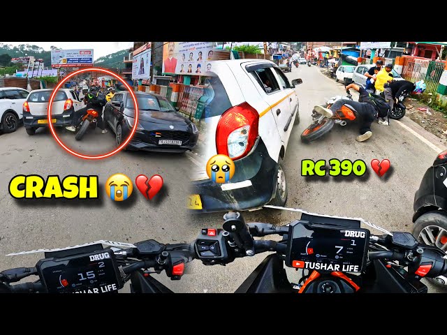 RC 390 Crash😭💔||Sunday Hyper Ride Gone Wrong🥹||Had a Crash❤️‍🩹#viral #crash #ktm