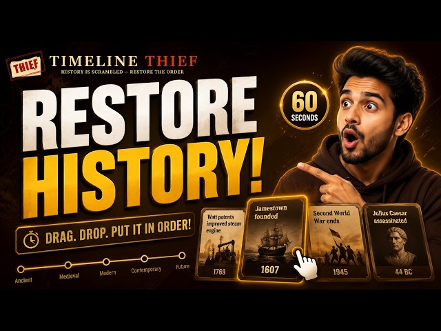 Timeline Thief Mini Game Project Demo | HTML CSS JavaScript Source Code