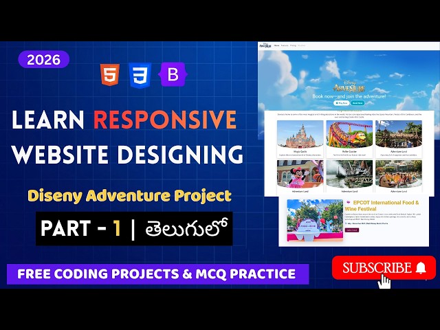 How to Build a Responsive Website in Telugu | Part 1 | HTML CSS Bootstrap