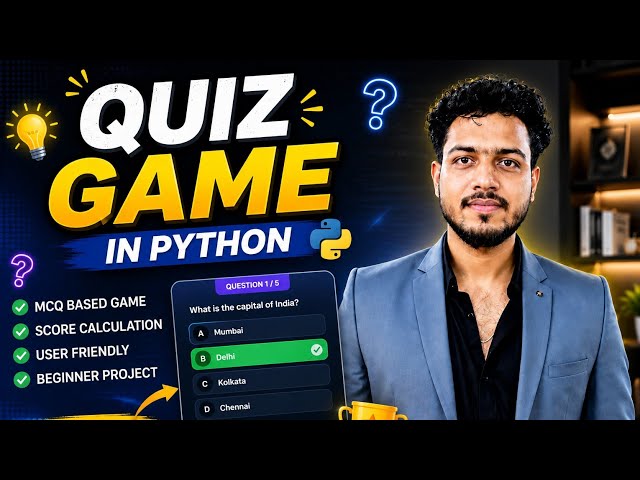 Python Quiz Game Project with GUI | Python Mini Project for Beginners | Tkinter Quiz App Tutorial