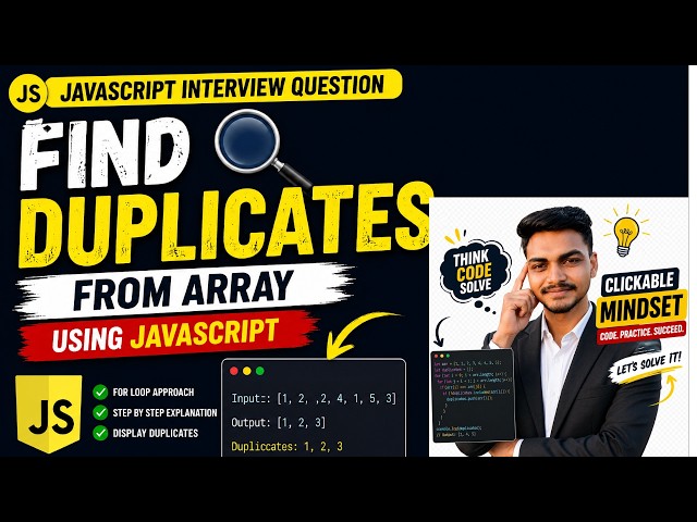 Find Duplicate Elements in Array using JavaScript 🔥 | JavaScript Interview Question | By Ajay Sir