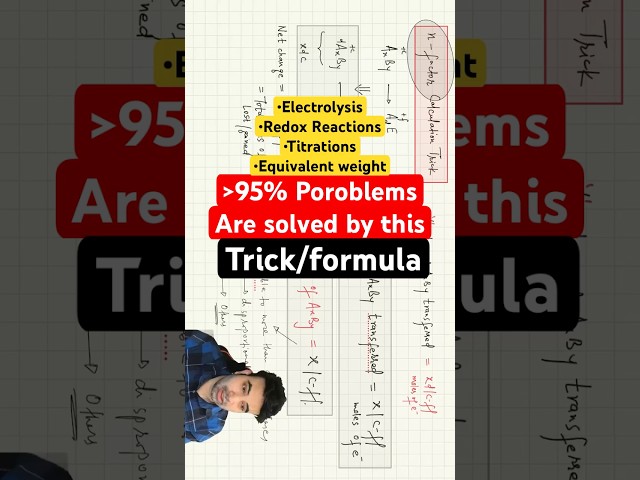One formula for 95% problems of Redox Reactions and Electrolysis🔥