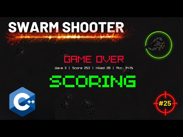 Scoring - C++ Swarm Shooter with Raylib (no Engine) (#25)