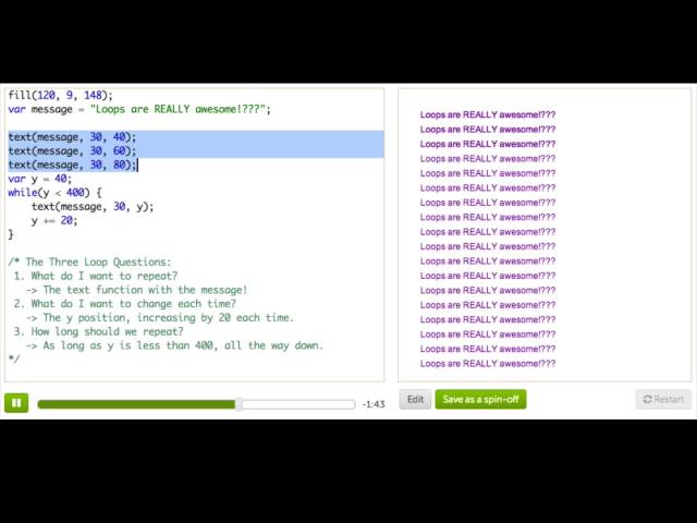 Intro to While Loops | Computer Programming | Khan Academy