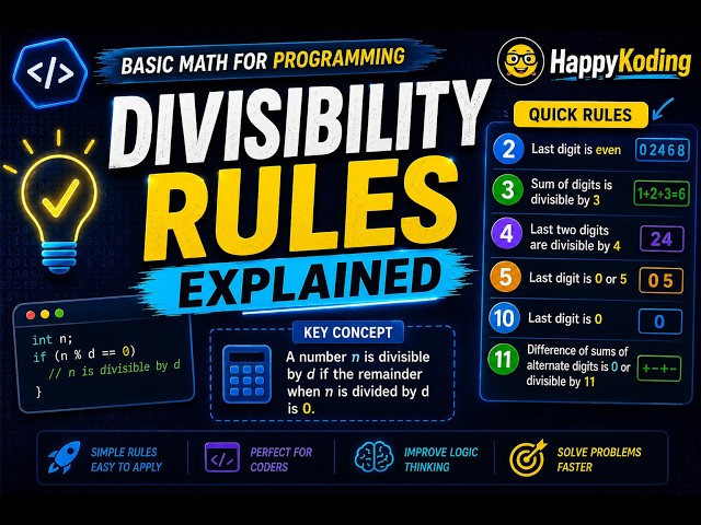Divisibility Rules Explained | Basic Math for Programming | HappyKoding