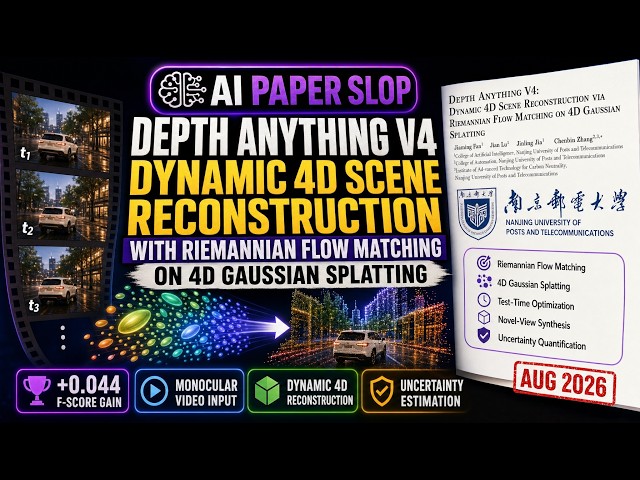 Depth Anything V4: Dynamic 4D Scene Reconstruction via Riemannian Flow Matching on 4D Gaussian Splat