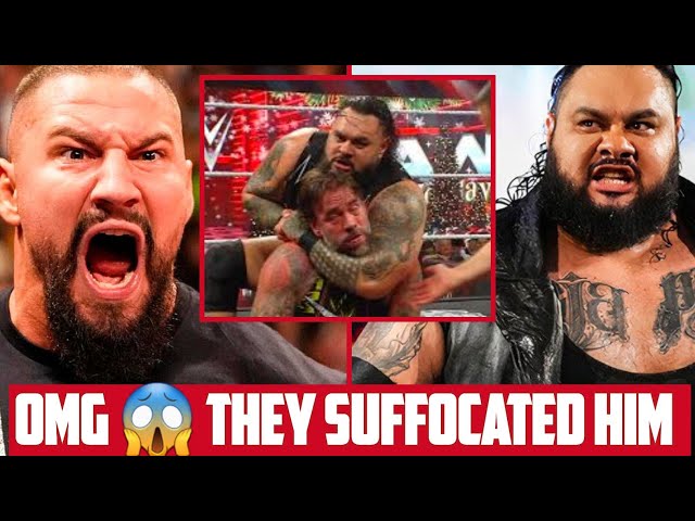 BRON BREAKKER AND BRONSON REED ATTACK CM PUNK BACKSTAGE AFTER RAW, ESCAPE WITH HEAVYWEIGHT TITLE.